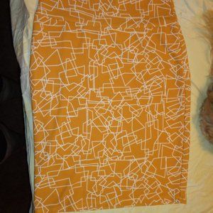 LuLaRoe  "Cassie" pencil skirt new without tags size large yellow and white